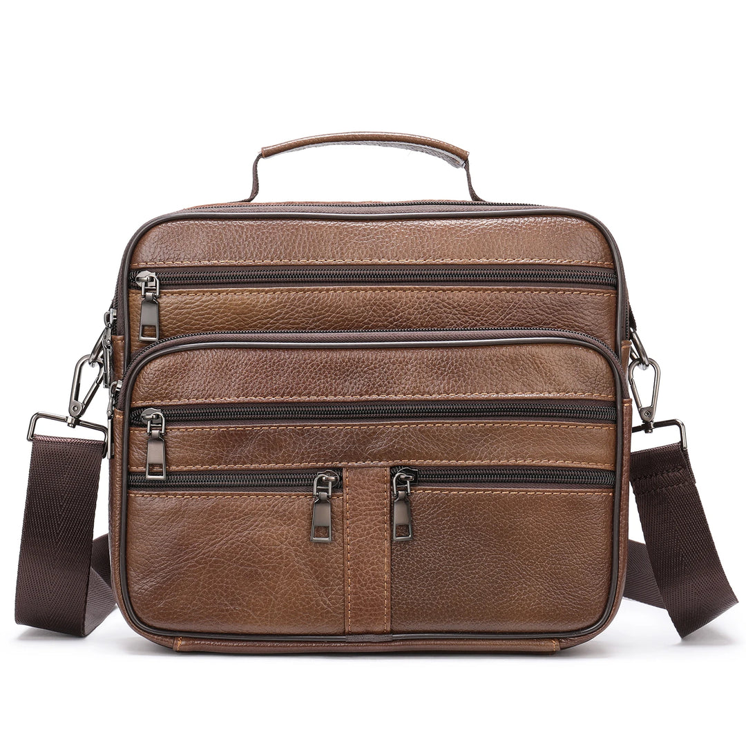 Men’s Genuine Cowhide Leather Shoulder Bag, Business Messenger