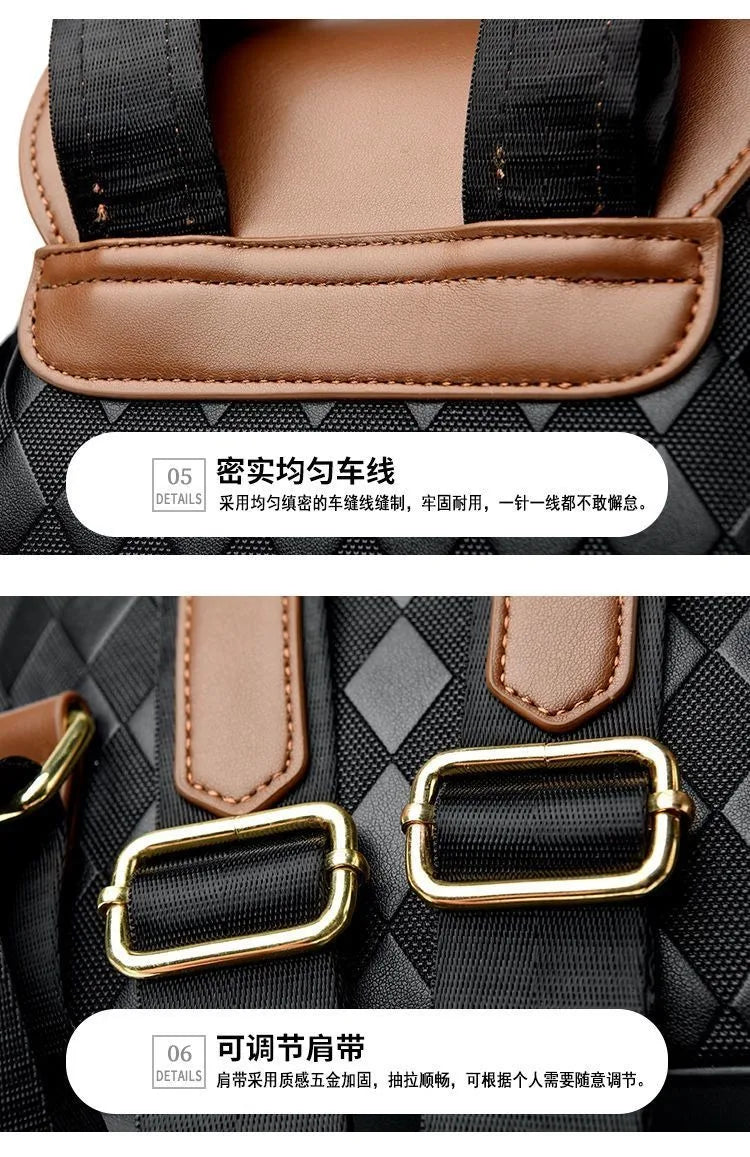 Women’s PU Leather Backpack, Large Capacity Casual Travel Bag