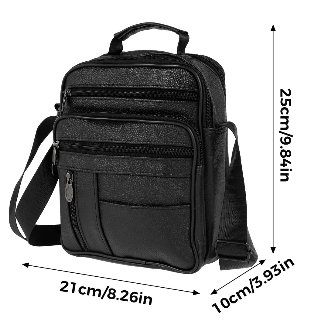 Men’s Leather Crossbody Chest Bag, Small Shoulder Daypack