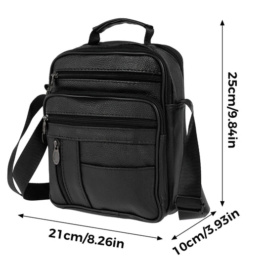 Men’s Leather Crossbody Chest Bag, Small Shoulder Daypack