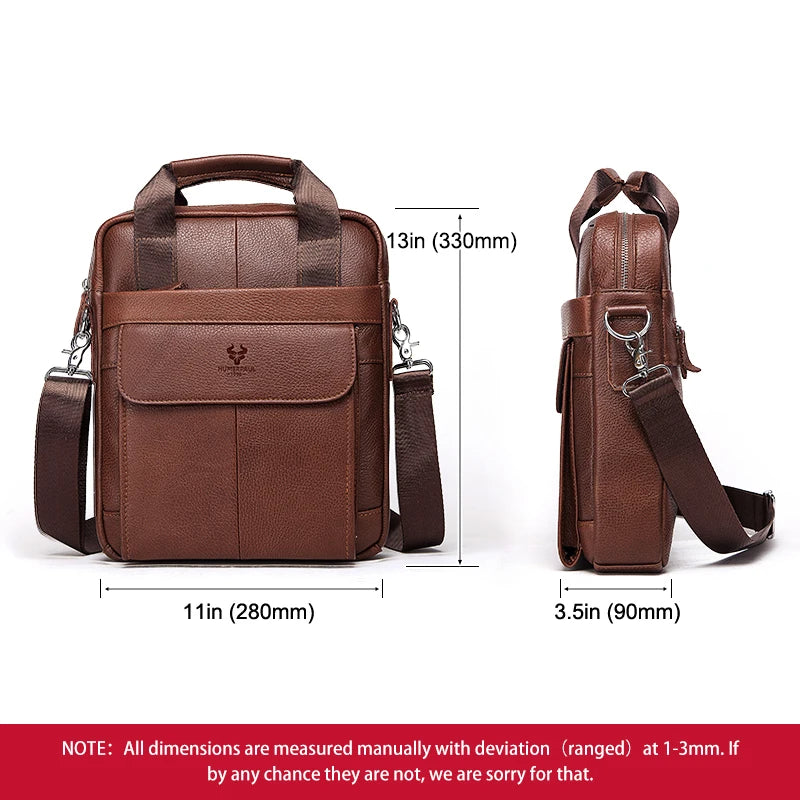 Men’s Genuine Leather Crossbody Bag, Business Travel Messenger