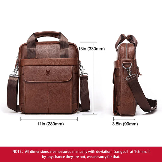 Men’s Genuine Leather Crossbody Bag, Business Travel Messenger
