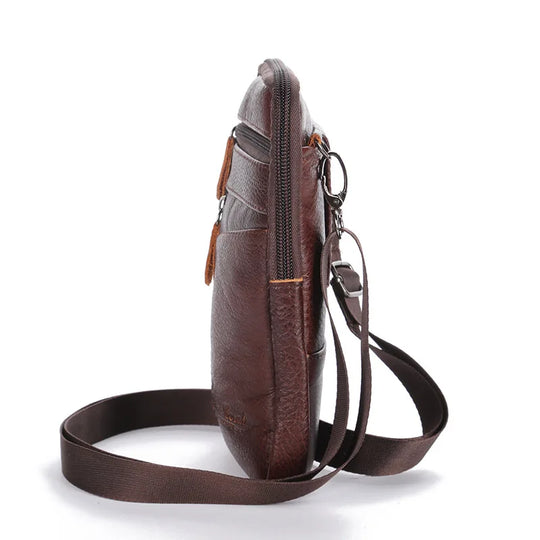 Men’s Genuine Leather Waist Bag, Crossbody Fanny Pack