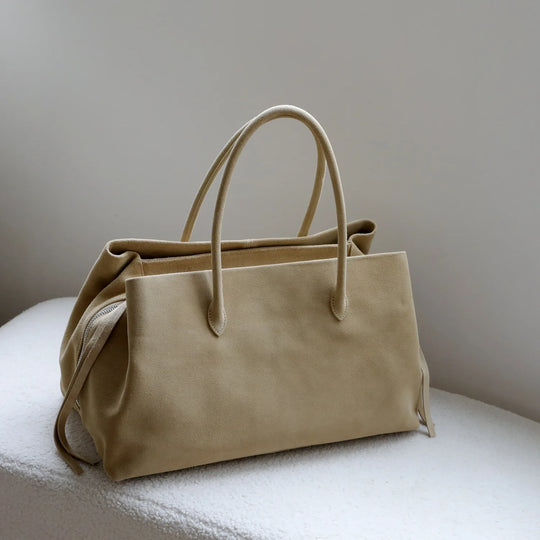 Women’s Genuine Leather Tote Bag, Vintage Luxury Designer Handbag