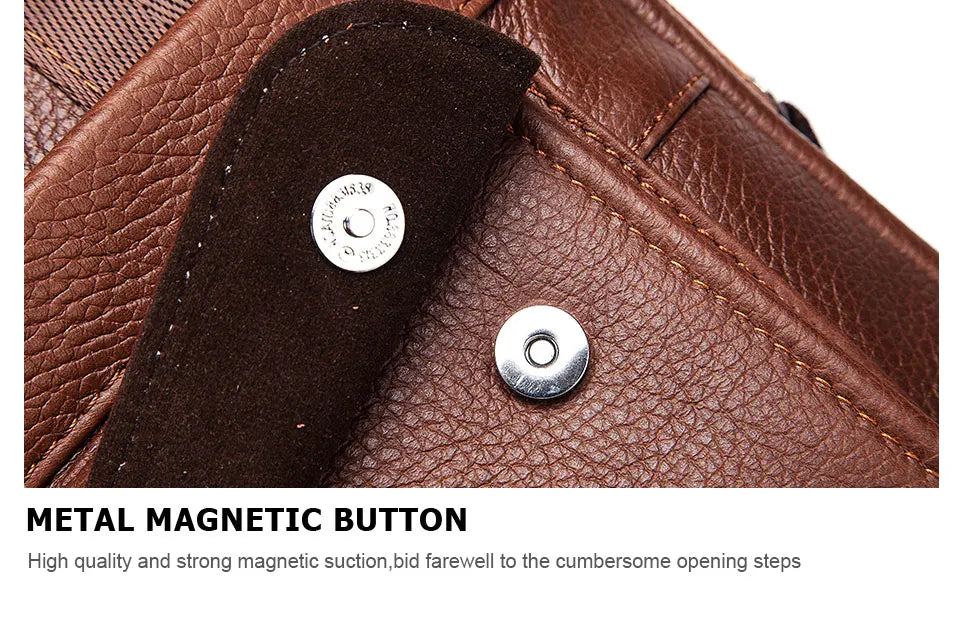 Men’s Genuine Leather Crossbody Bag, Business Travel Messenger