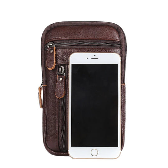 Men’s Genuine Leather Waist Bag, Phone Pouch Crossbody Pack