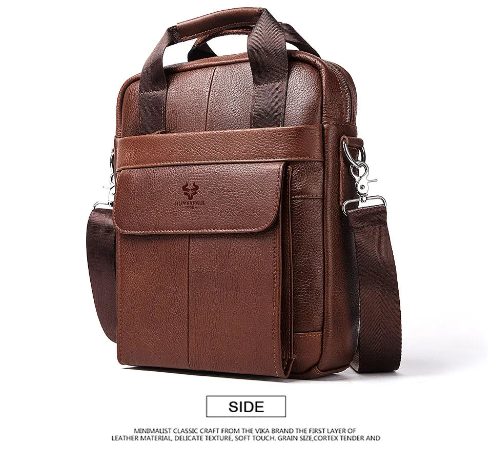 Men’s Genuine Leather Crossbody Bag, Business Travel Messenger