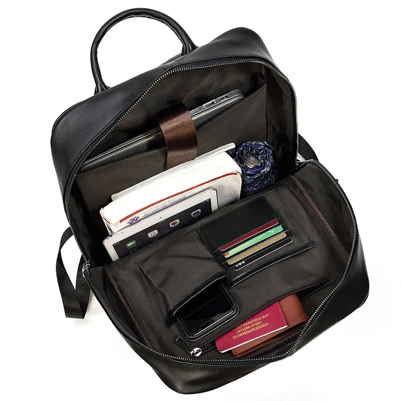 Men’s Leather Backpack, Large Laptop Travel Designer Daypack
