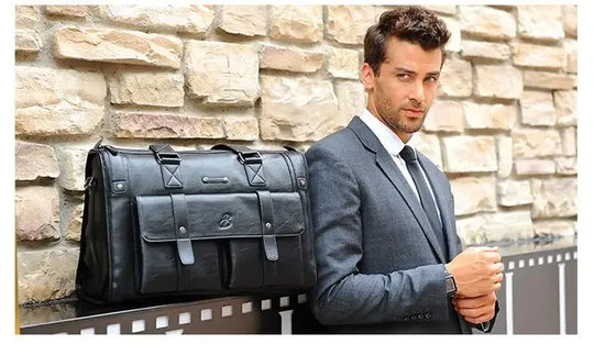 Luxury Leather Men's Briefcase, Business Laptop Bag 14–15.6" Messenger