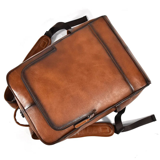 Men’s Leather Backpack, Large Laptop Travel Designer Daypack
