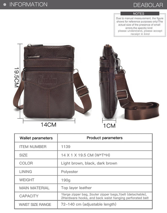 Men’s Genuine Leather Crossbody Bag, Business Messenger