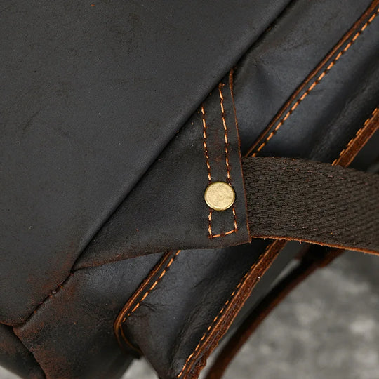 Men’s Genuine Leather Backpack, 17" Laptop Large Travel Bag