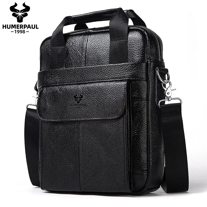 Men’s Genuine Leather Crossbody Bag, Business Travel Messenger