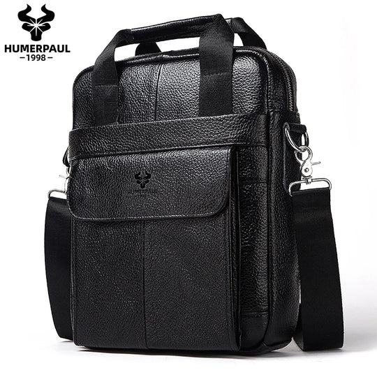 Men’s Genuine Leather Crossbody Bag, Business Travel Messenger