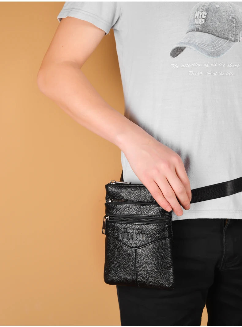 Men’s Genuine Leather Crossbody Bag, Business Messenger