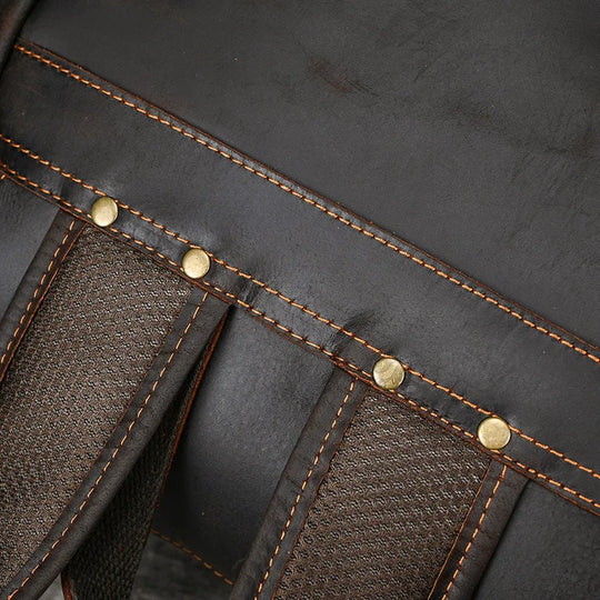 Men’s Genuine Leather Backpack, 17" Laptop Large Travel Bag