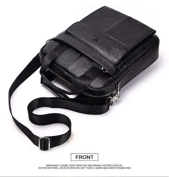 Men’s Genuine Leather Crossbody Bag, Business Travel Messenger