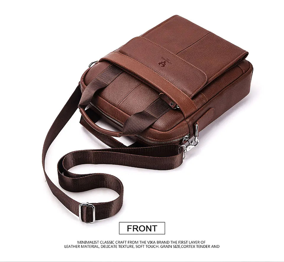 Men’s Genuine Leather Crossbody Bag, Business Travel Messenger