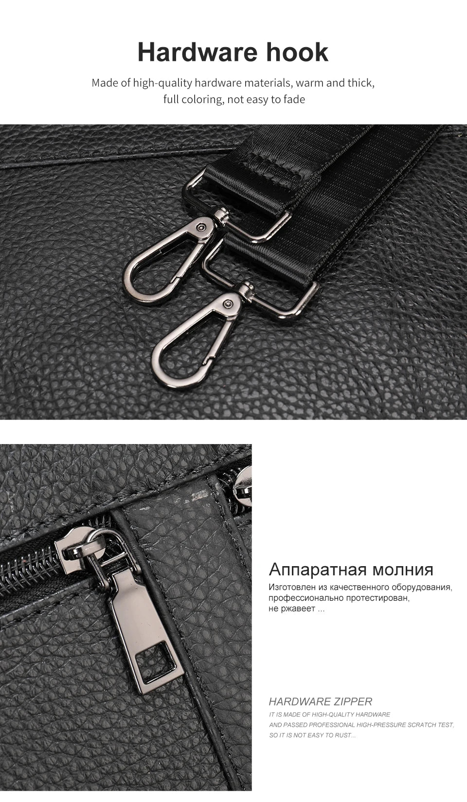 Men’s Genuine Cowhide Leather Shoulder Bag, Business Messenger
