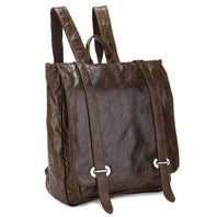 Vintage Crazy Horse Leather Backpack for Men, Large Hiking Bag