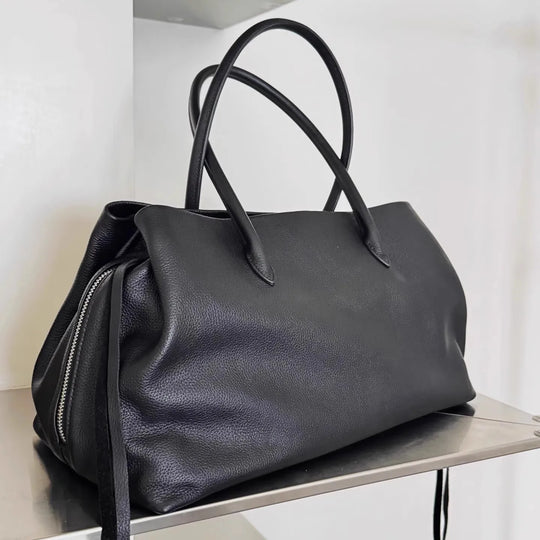 Women’s Genuine Leather Tote Bag, Vintage Luxury Designer Handbag