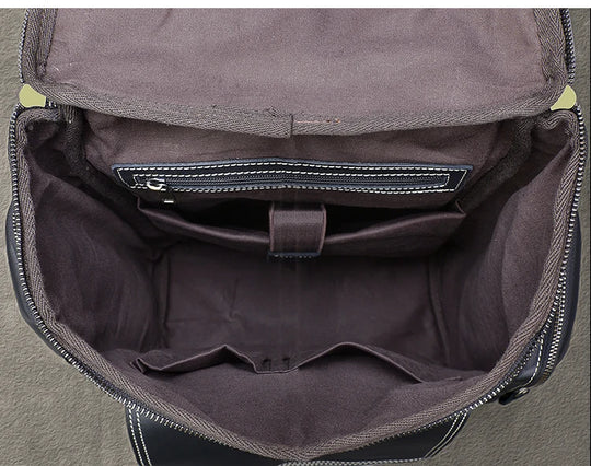 Vintage Crazy Horse Leather Backpack for Men, Large Hiking Bag