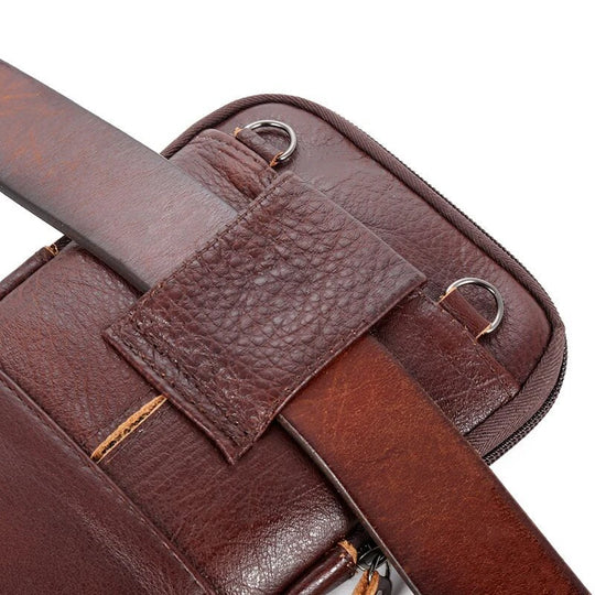 Men’s Genuine Leather Waist Bag, Phone Pouch Crossbody Pack