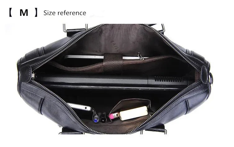 Luxury Leather Men's Briefcase, Business Laptop Bag 14–15.6" Messenger