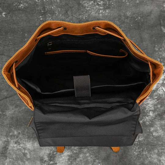Men’s Genuine Leather Backpack, 17" Laptop Large Travel Bag