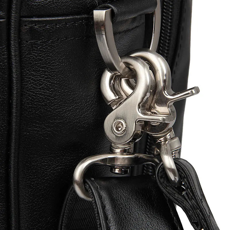 Genuine Crazy Horse Leather Men's Briefcase, 17" Laptop Business Bag