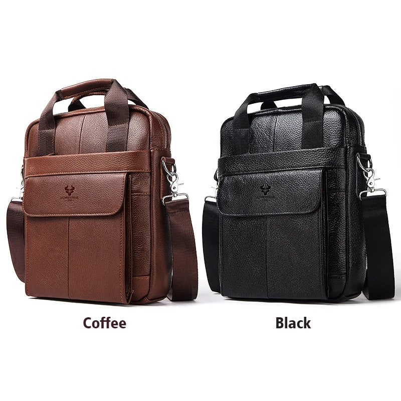 Men’s Genuine Leather Crossbody Bag, Business Travel Messenger