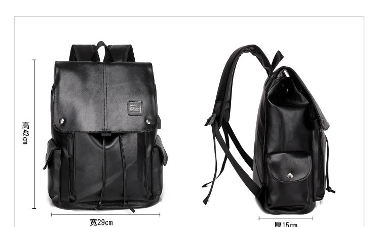 Luxury Leather Men’s Backpack, Business Laptop Travel Daypack