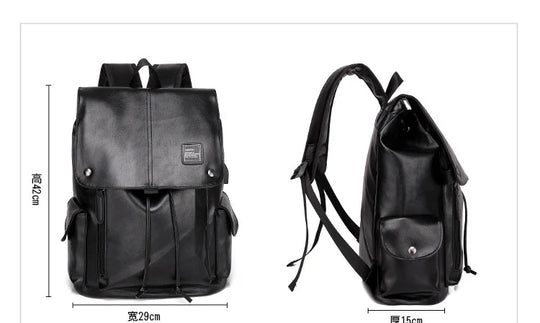 Luxury Leather Men’s Backpack, Business Laptop Travel Daypack