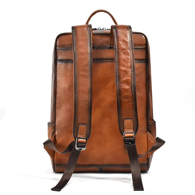 Men’s Leather Backpack, Large Laptop Travel Designer Daypack