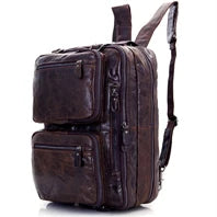 Vintage Crazy Horse Leather Backpack for Men, Large Hiking Bag