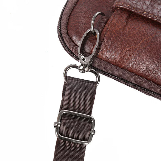 Men’s Genuine Leather Waist Bag, Crossbody Fanny Pack