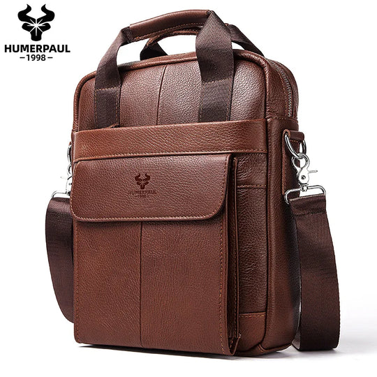 Men’s Genuine Leather Crossbody Bag, Business Travel Messenger