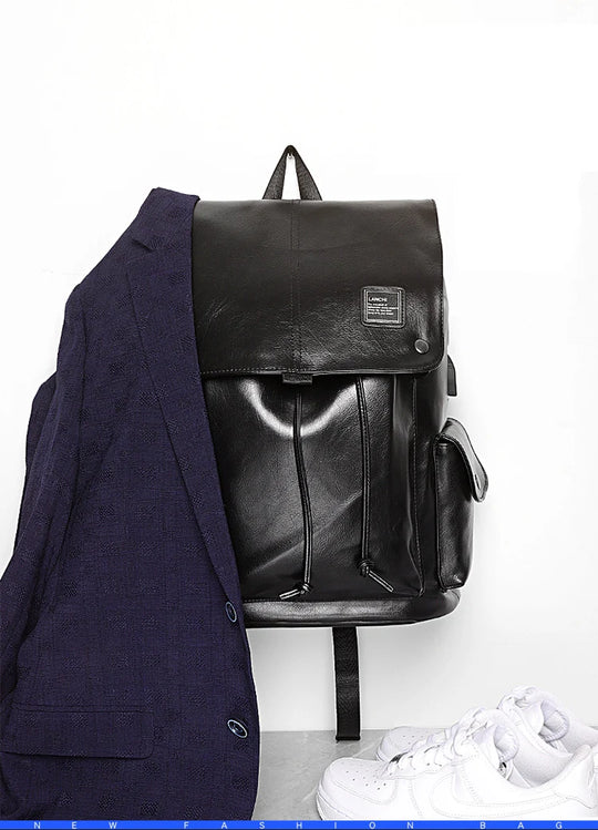 Luxury Leather Men’s Backpack, Business Laptop Travel Daypack