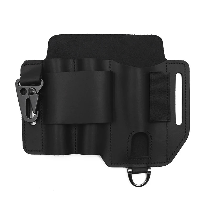 Genuine Leather Tactical Waist Pack, EDC Outdoor Tool Pouch