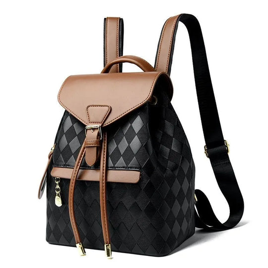 Women’s PU Leather Backpack, Large Capacity Casual Travel Bag