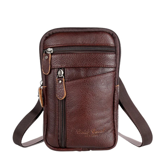 Men’s Genuine Leather Waist Bag, Crossbody Fanny Pack
