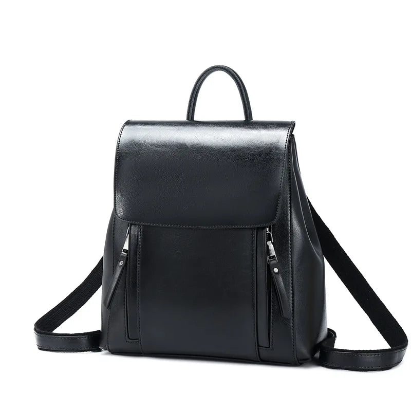 Women’s Genuine Leather Backpack, Crossbody School Laptop Bag