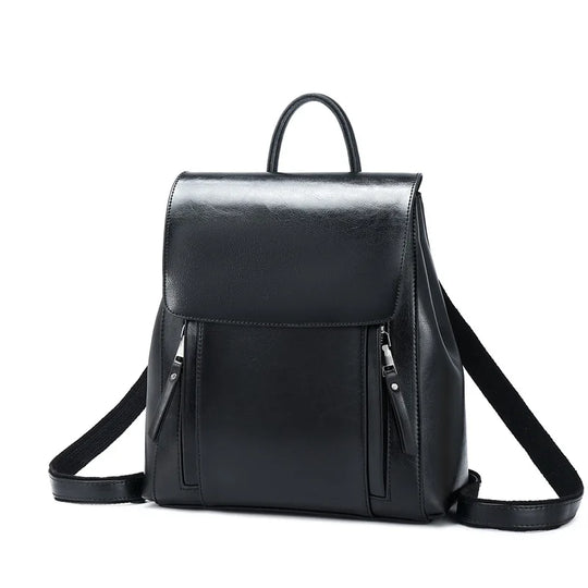 Women’s Genuine Leather Backpack, Crossbody School Laptop Bag