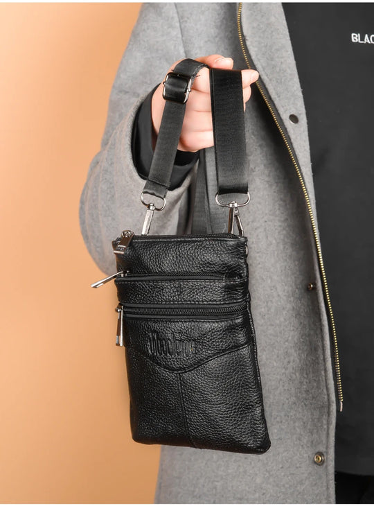 Men’s Genuine Leather Crossbody Bag, Business Messenger
