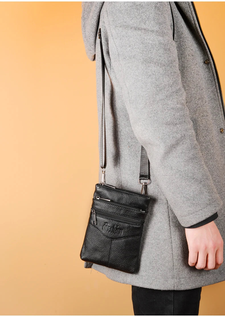 Men’s Genuine Leather Crossbody Bag, Business Messenger