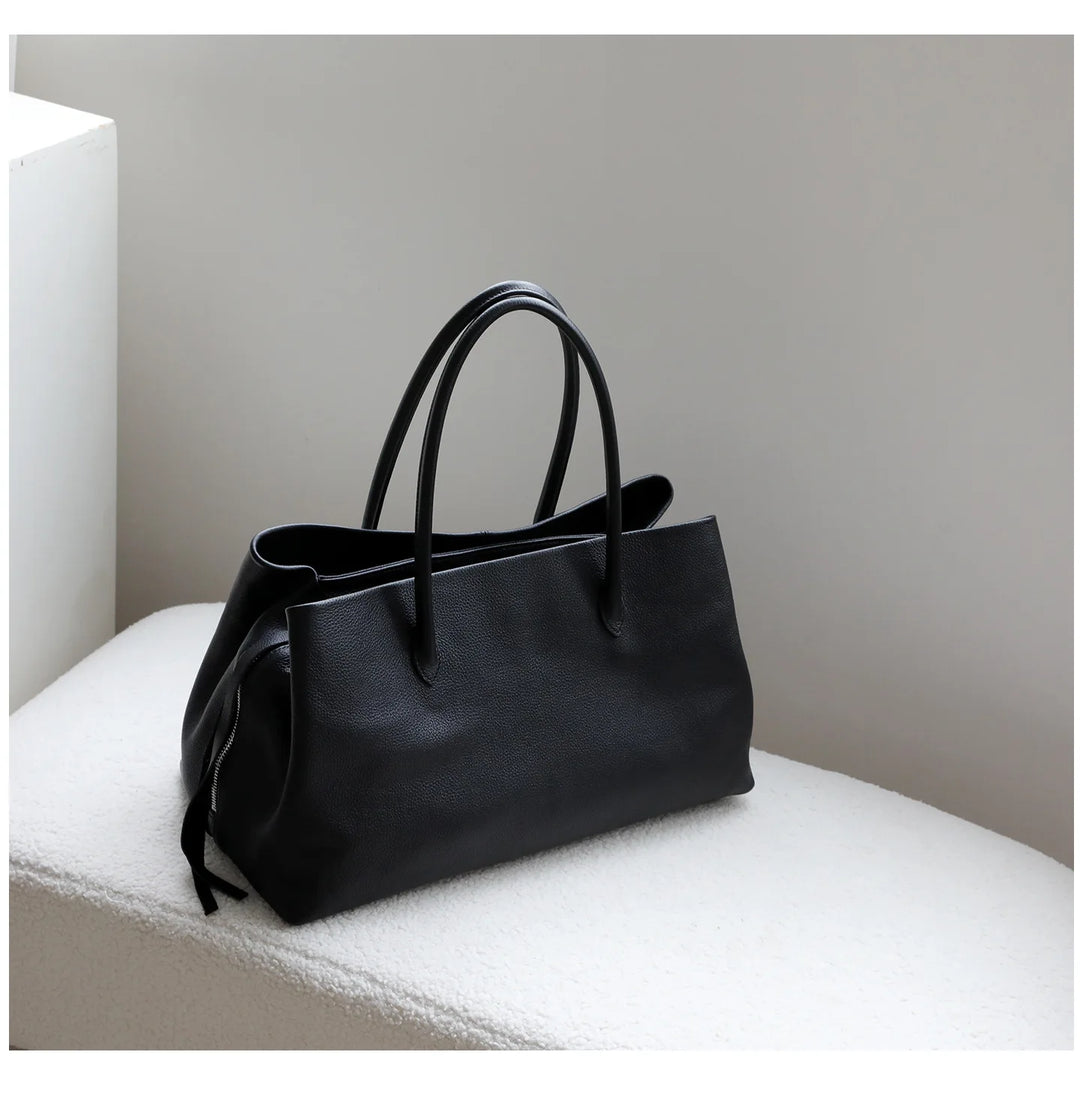 Women’s Genuine Leather Tote Bag, Vintage Luxury Designer Handbag