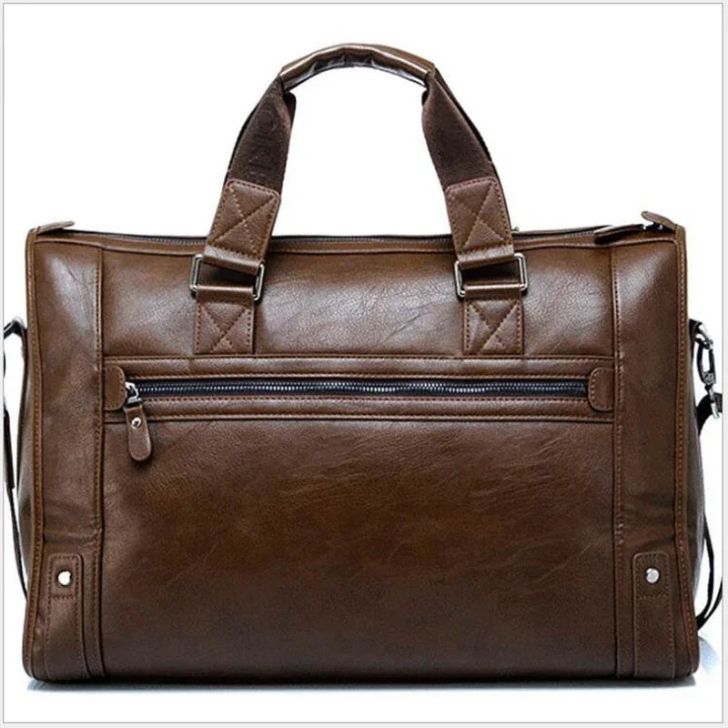 Luxury Leather Men's Briefcase, Business Laptop Bag 14–15.6" Messenger