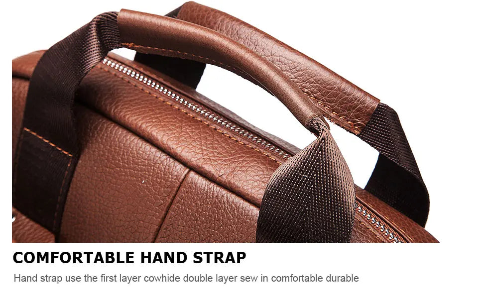 Men’s Genuine Leather Crossbody Bag, Business Travel Messenger