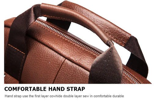 Men’s Genuine Leather Crossbody Bag, Business Travel Messenger