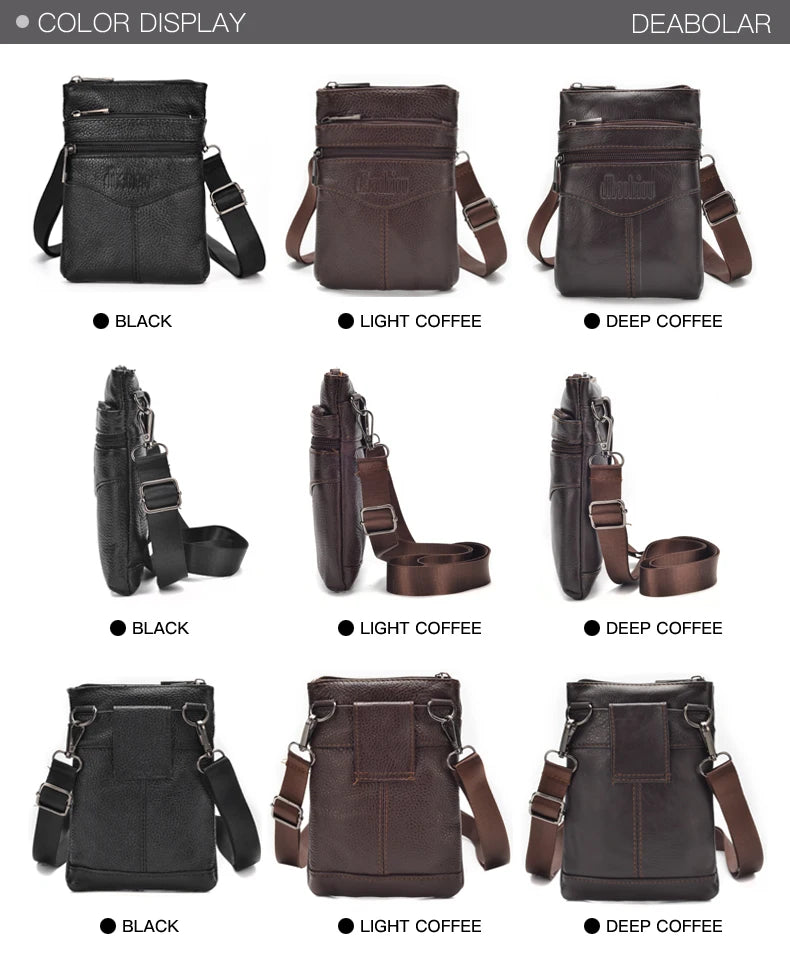 Men’s Genuine Leather Crossbody Bag, Business Messenger